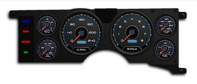 79311-05M CFR Blueline Series Direct-Fit Gauge Kit, Ford Mustang 79-86, Blue