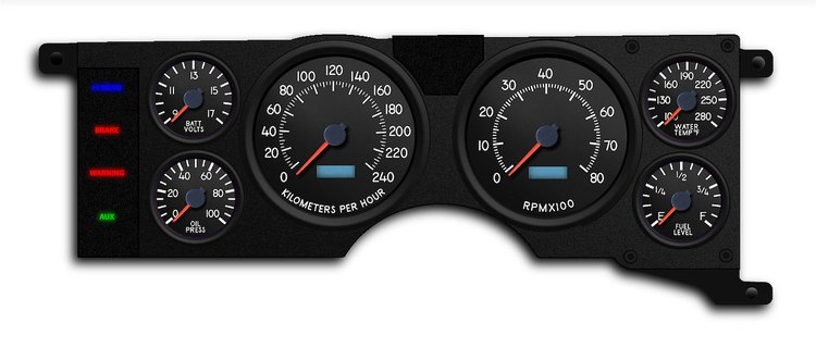79411-01M Aviator Series Direct-Fit Gauge Kit, Ford Mustang 79-86, Black