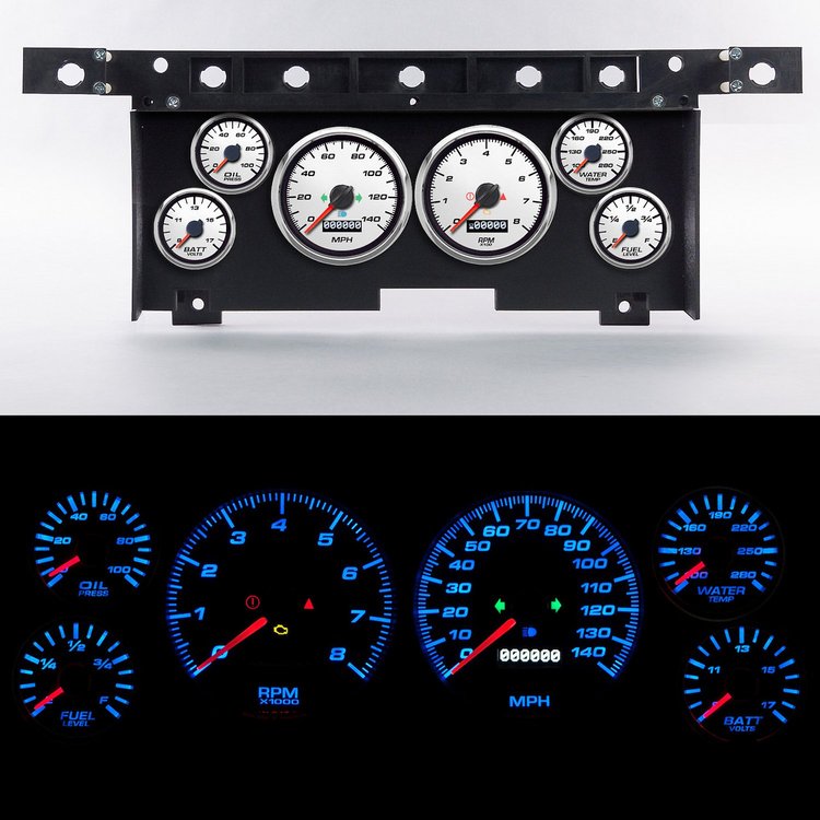 80026-03 Performance Ii Series Direct-Fit Gauge Kit, Ford Truck 80-86, White