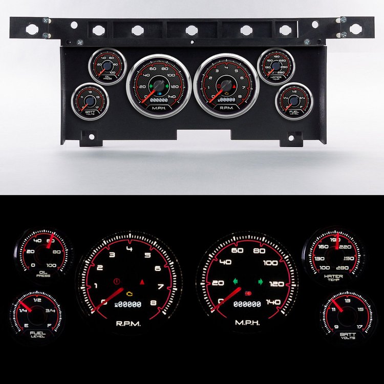80126-01 CFR Redline Series Direct-Fit Gauge Kit, Ford Truck 80-86, Black