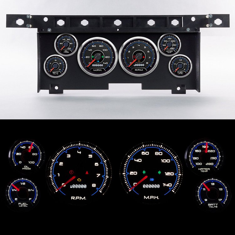 80126-05 CFR Redline Series Direct-Fit Gauge Kit, Ford Truck 80-86, Blue