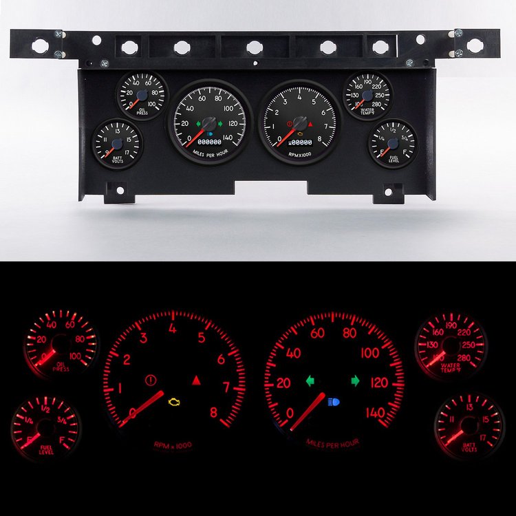 80226-01 Aviator Series Direct-Fit Gauge Kit, Ford Truck 80-86, Black