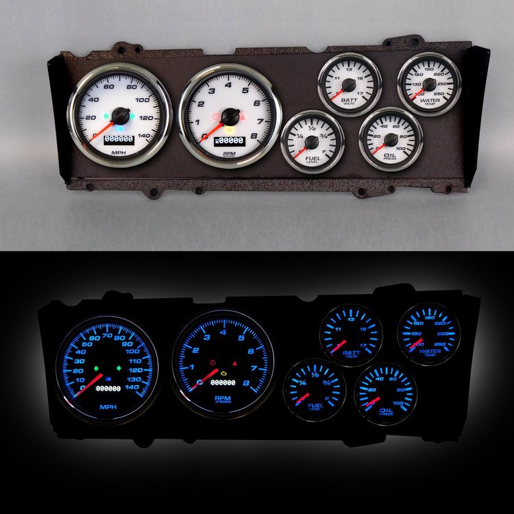 81211-03 Performance Ii Series Direct-Fit Gauge Kit, Oldsmobile Cutlass 78-88, White