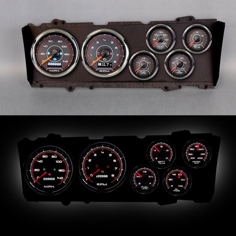 81311-01 CFR Redline Series Direct-Fit Gauge Kit, Oldsmobile Cutlass 78-88, Black