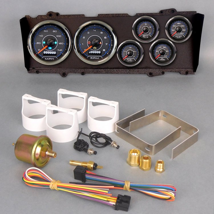 81311-05 CFR Blueline Series Direct-Fit Gauge Kit, Oldsmobile Cutlass 78-88, Blue