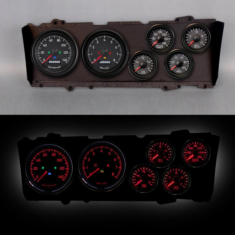 81421-01 Aviator Series Direct-Fit Gauge Kit, Oldsmobile Cutlass 78-88, Black