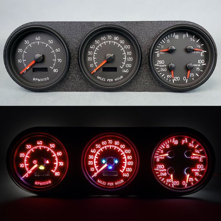 81441-01 Aviator Series Direct-Fit Gauge Kit, Dodge Truck, Black