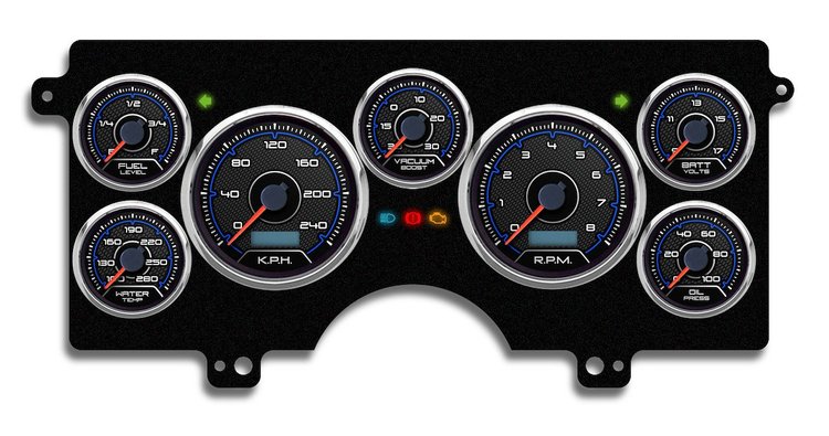 82311-05M CFR Blueline Series Direct-Fit Gauge Kit, Buick Regal Gn 82-89, Blue