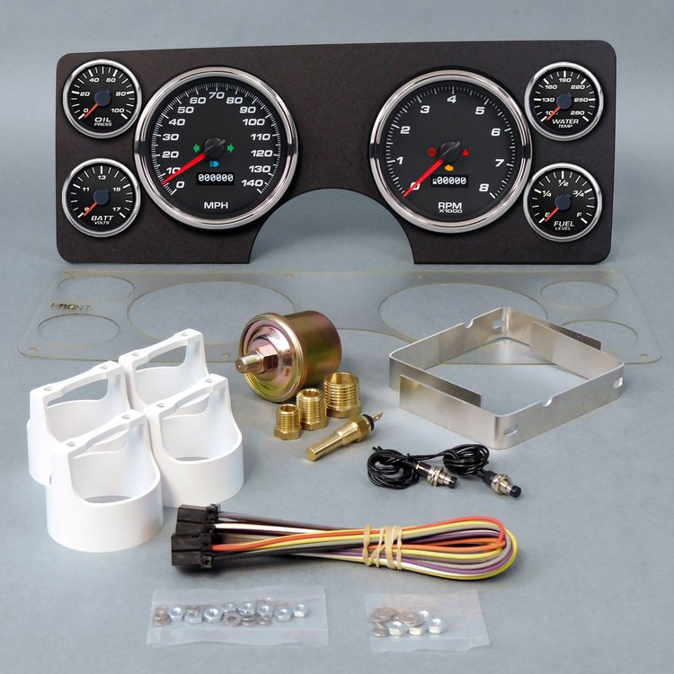 84001-01 Performance Ii Series Direct-Fit Gauge Kit, Chevrolet Corvette, Black