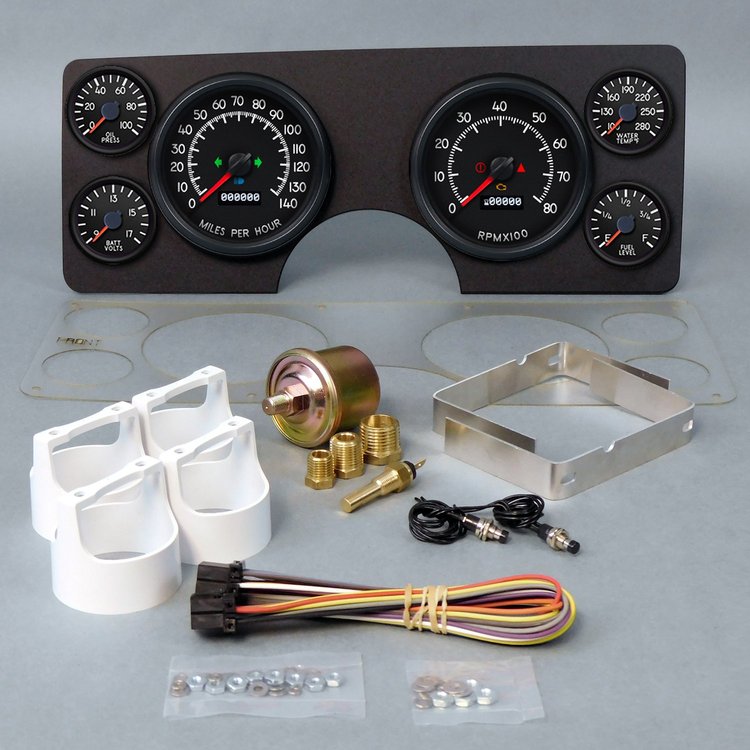 84401-01 Aviator Series Direct-Fit Gauge Kit, Chevrolet Corvette, Black