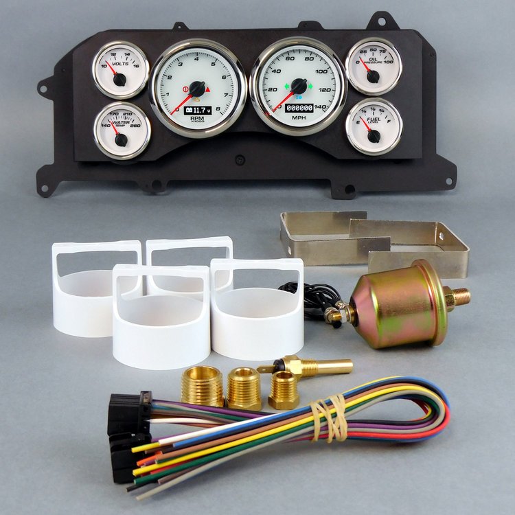 87111-03 Performance Series Direct-Fit Gauge Kit, Ford Mustang 87-93, White