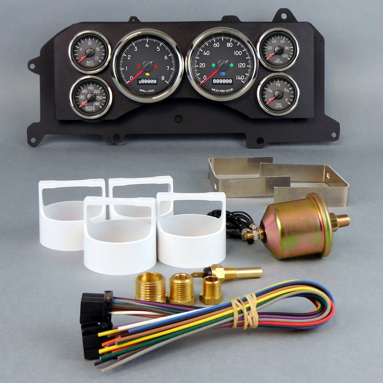 87211-01 Performance Ii Series Direct-Fit Gauge Kit, Ford Mustang 87-93, Black
