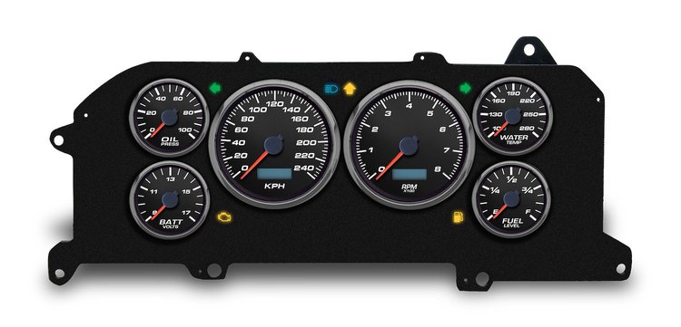 87211-01M Performance Ii Series Direct-Fit Gauge Kit, Ford Mustang 87-93, Black