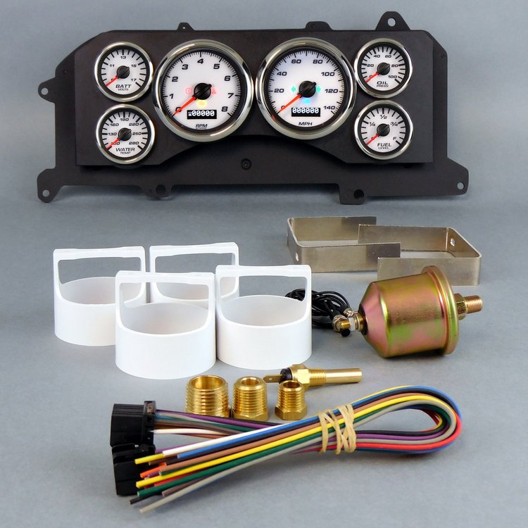 87211-03 Performance Ii Series Direct-Fit Gauge Kit, Ford Mustang 87-93, White