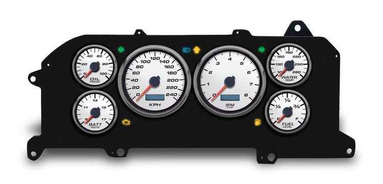 87211-03M Performance Ii Series Direct-Fit Gauge Kit, Ford Mustang 87-93, White