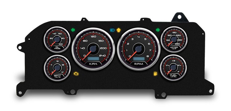 87311-01M CFR Redline Series Direct-Fit Gauge Kit, Ford Mustang 87-93, Black