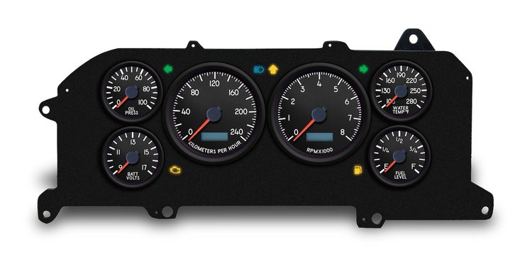 87411-01M Aviator Series Direct-Fit Gauge Kit, Ford Mustang 87-93, Black