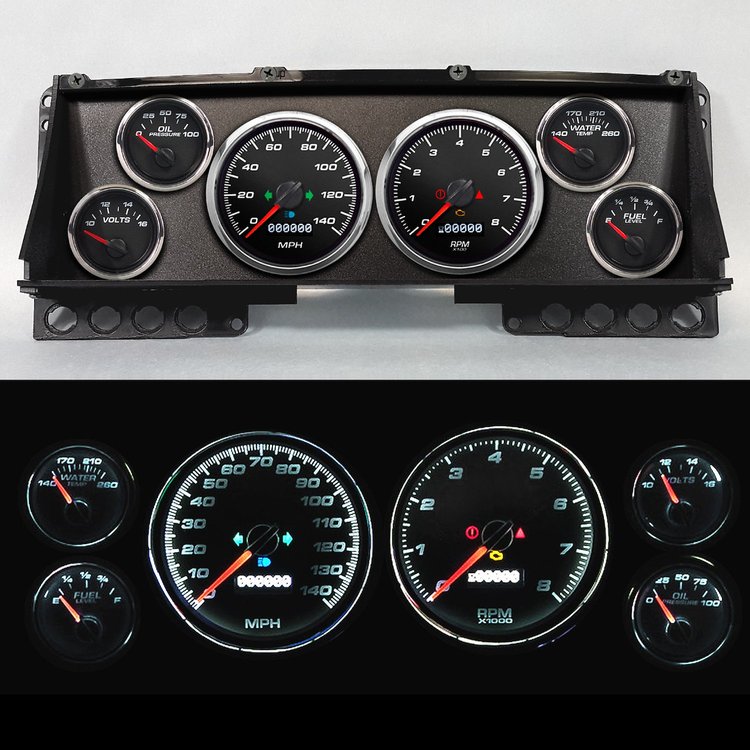 88101-01 Performance Series Direct-Fit Gauge Kit, Ford Truck, Black