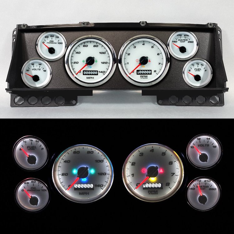 88101-03 Performance Series Direct-Fit Gauge Kit, Ford Truck, White
