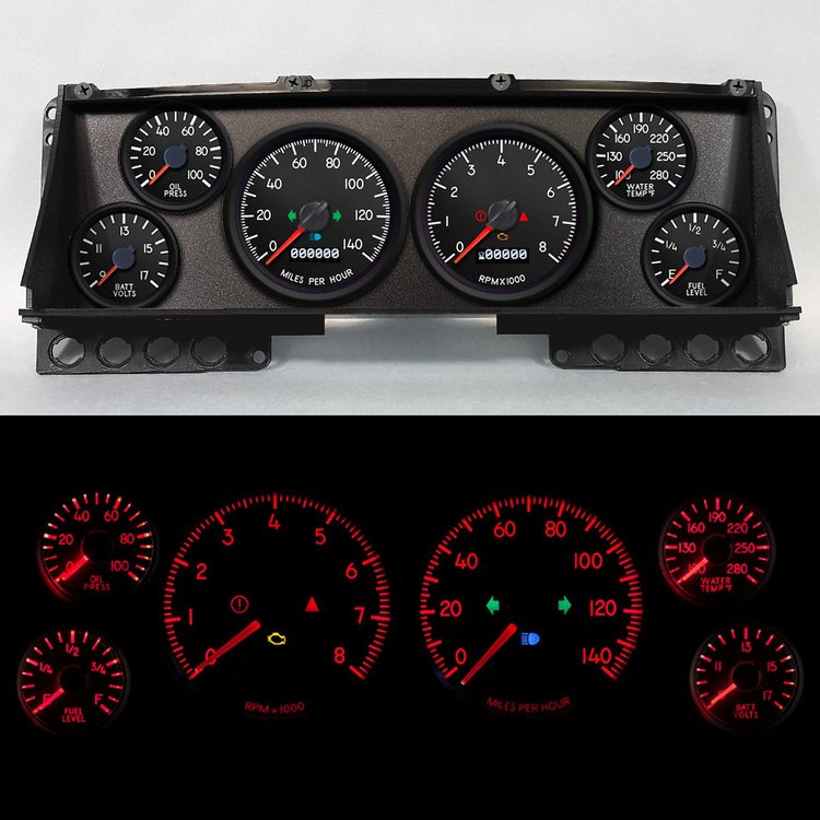 88104-01 Aviator Series Direct-Fit Gauge Kit, Ford Truck, Black