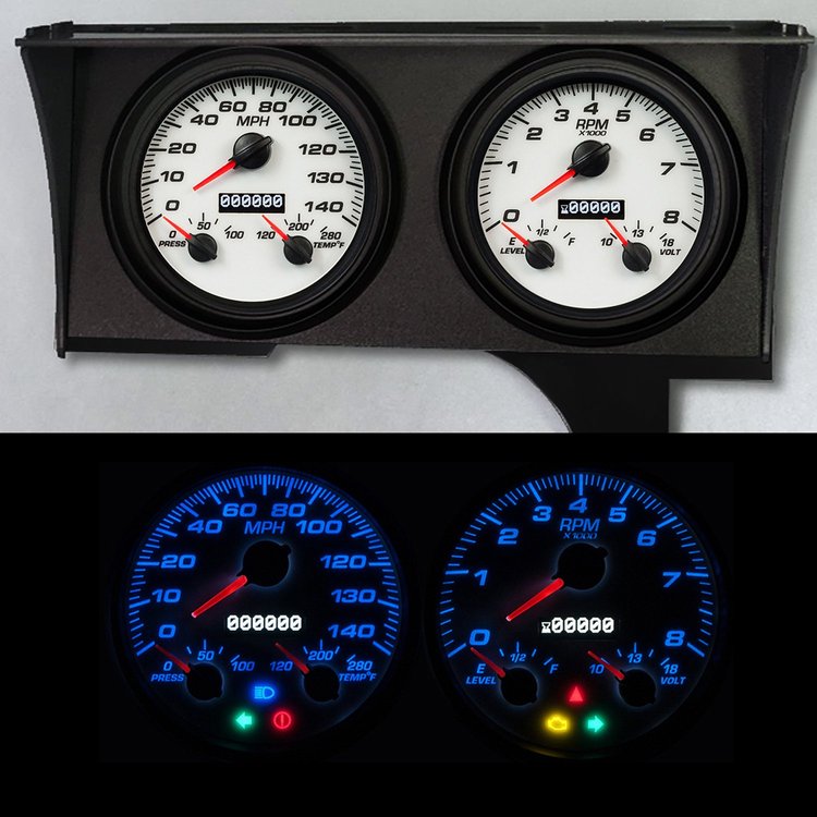 88321-03 Performance Ii Series Direct-Fit Gauge Kit, Chevy Car, White