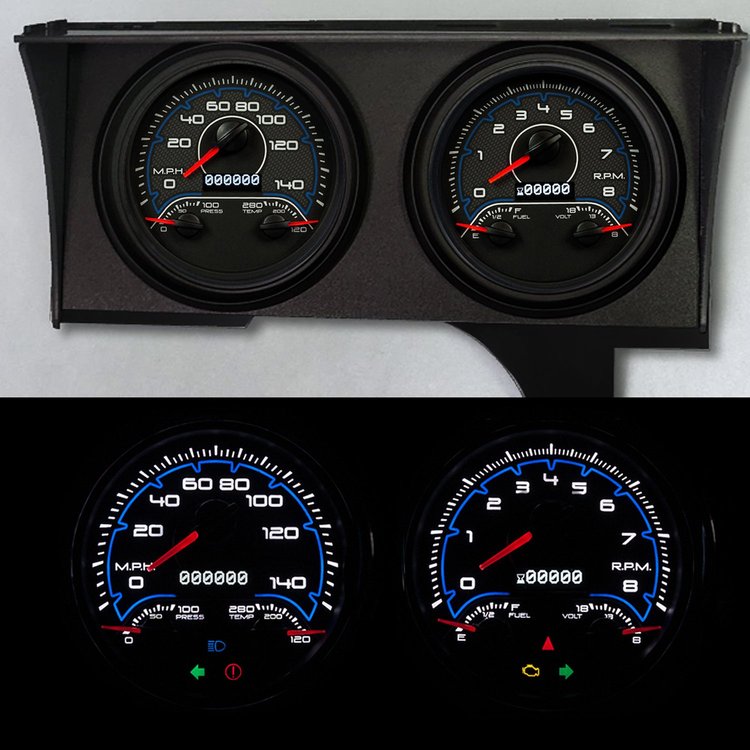88321-05 CFR Redline Series Direct-Fit Gauge Kit, Chevy Car, Blue