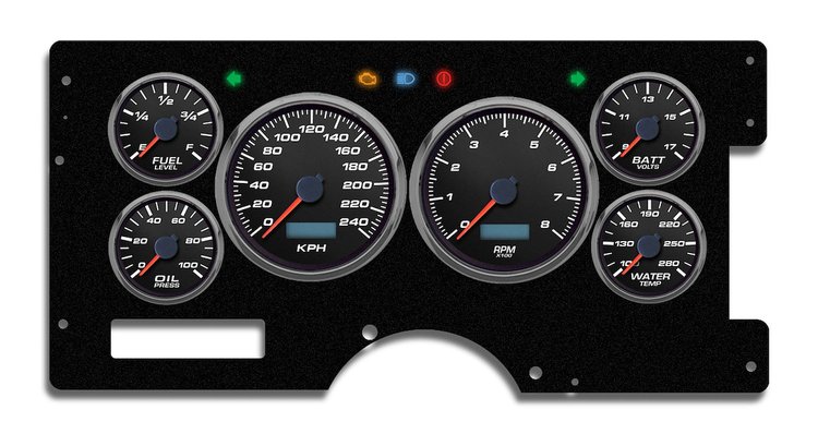 89211-01M Performance Ii Series Direct-Fit Gauge Kit, GM Full-Size Pickup 88-94, Black