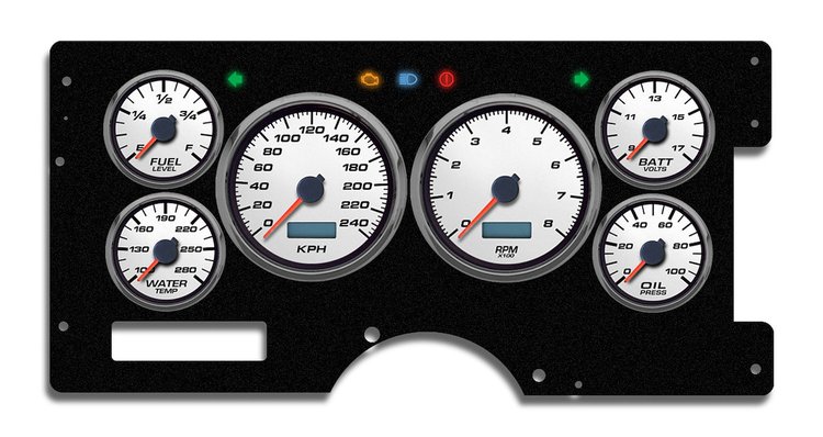 89211-03M Performance Ii Series Direct-Fit Gauge Kit, GM Full-Size Pickup 88-94, White