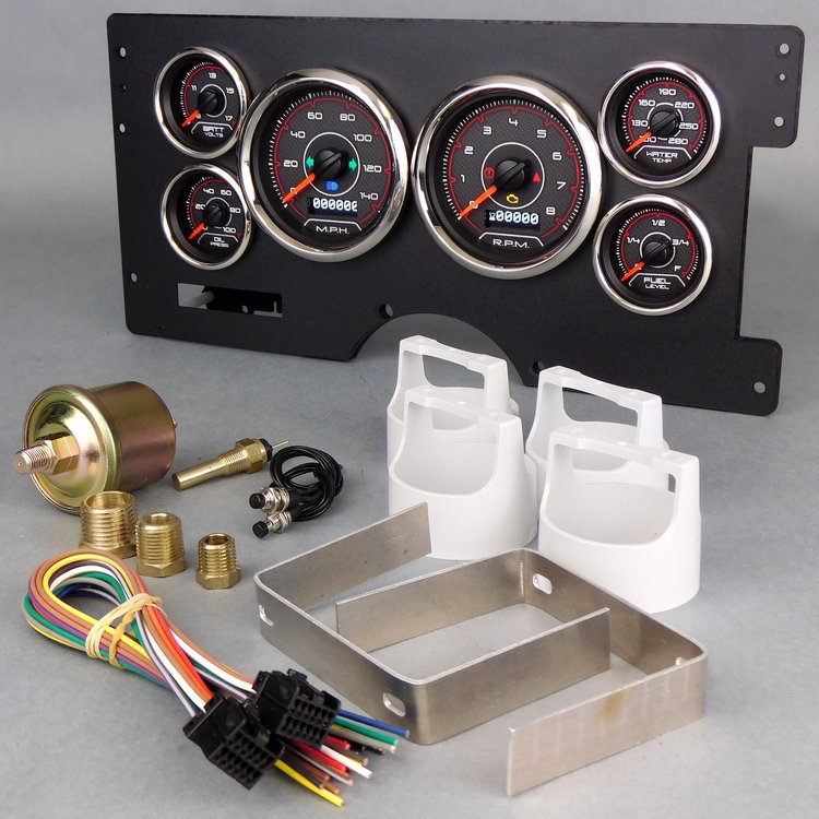 89311-01 CFR Redline Series Direct-Fit Gauge Kit, GM Full-Size Pickup 88-94, Black