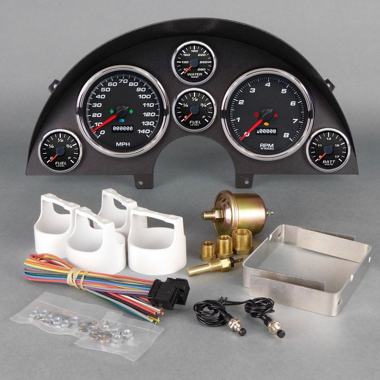 90110-01 Performance Ii Series Direct-Fit Gauge Kit, Chevrolet Corvette, Black