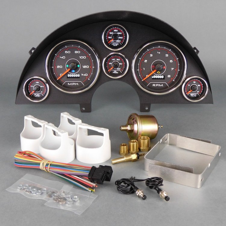 90210-01 CFR Redline Series Direct-Fit Gauge Kit, Chevrolet Corvette, Black