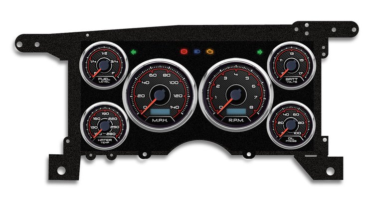 90311-01 CFR Redline Series Direct-Fit Gauge Kit, GMc/Chevy S10/S15 86-93, Black