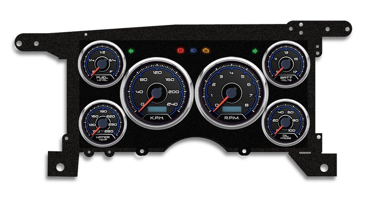 90311-05M CFR Blueline Series Direct-Fit Gauge Kit, GMc/Chevy S10/S15 86-93, Blue