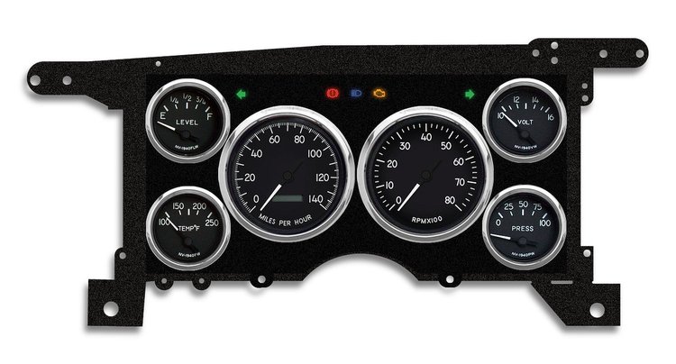 90411-01 1940 Series Direct-Fit Gauge Kit, GMc/Chevy S10/S15 86-93, Black