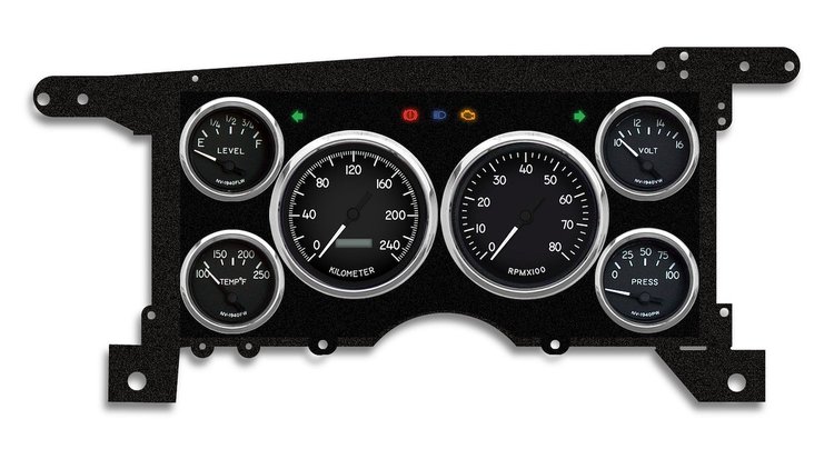 90411-01M 1940 Series Direct-Fit Gauge Kit, GMc/Chevy S10/S15 86-93, Black