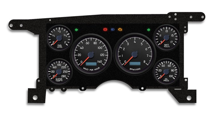 90421-01 Aviator Series Direct-Fit Gauge Kit, GMc/Chevy S10/S15 86-93, Black