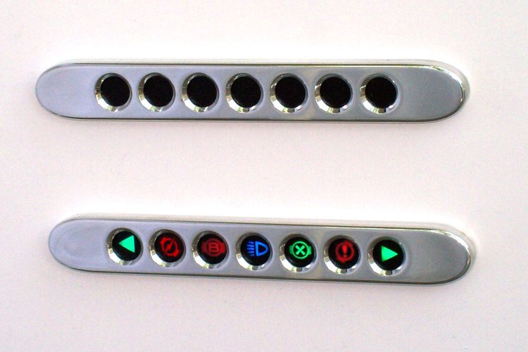 90917-00 7 Lamp Panel, Horizontal Icons, Polished