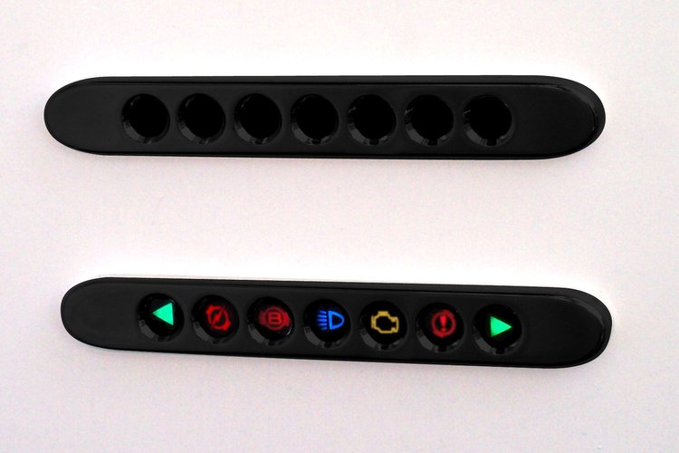 90938-01 7-Lamp Panel, Horizontal Icons / Check Engine, Powdercoat Black