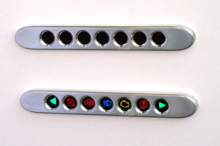 90938-03 7-Lamp Panel, Horizontal Icons / Check Engine, Polished