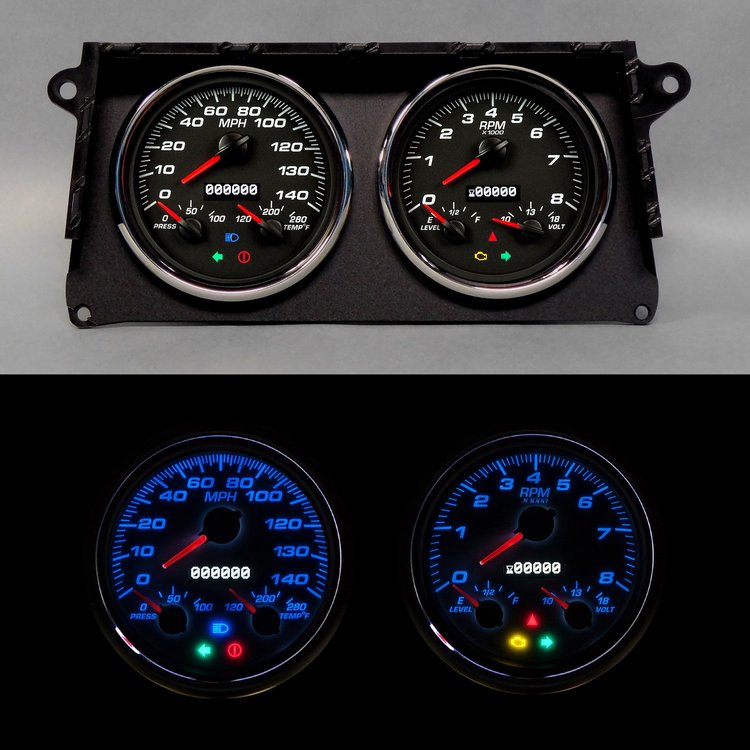 91202-01 Performance Ii Series Direct-Fit Gauge Kit, 91-96 GM G-Vans, Black