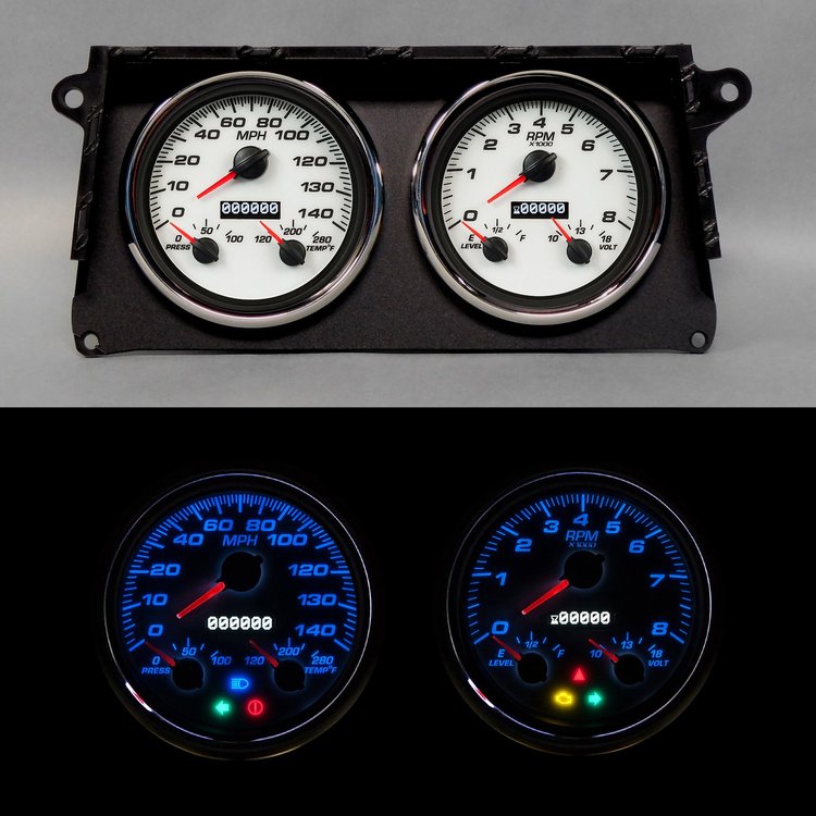 91202-03 Performance Ii Series Direct-Fit Gauge Kit, 91-96 GM G-Vans, White