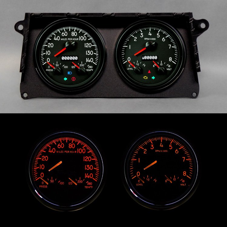 91244-01 Aviator Series Direct-Fit Gauge Kit, 91-96 GM G-Vans, Black