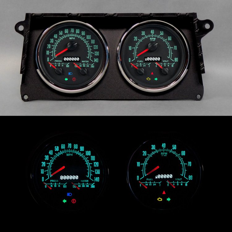 91269-01 1969 Series Direct-Fit Gauge Kit, 91-96 GM G-Vans, Black