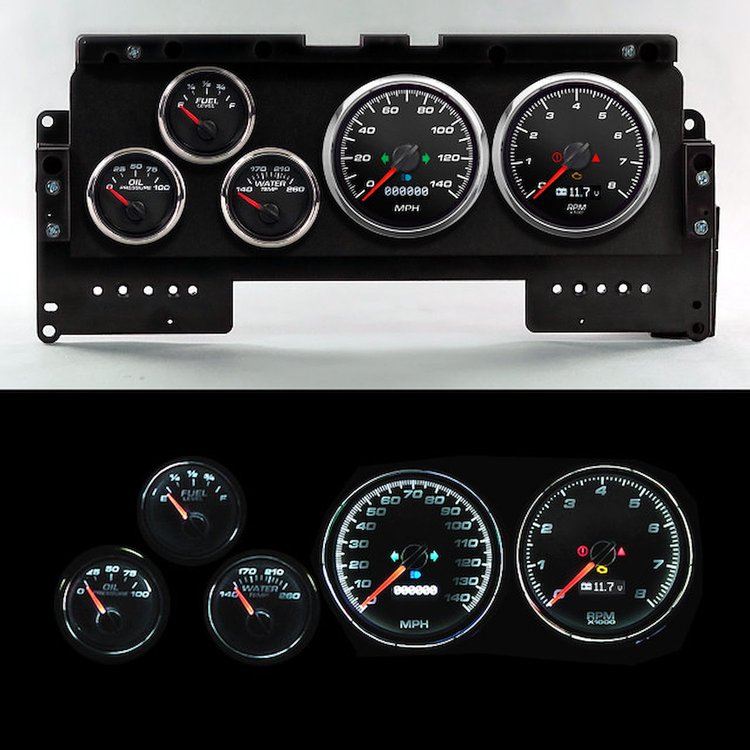 92101-01 Performance Series Direct-Fit Gauge Kit, Ford Truck, Black