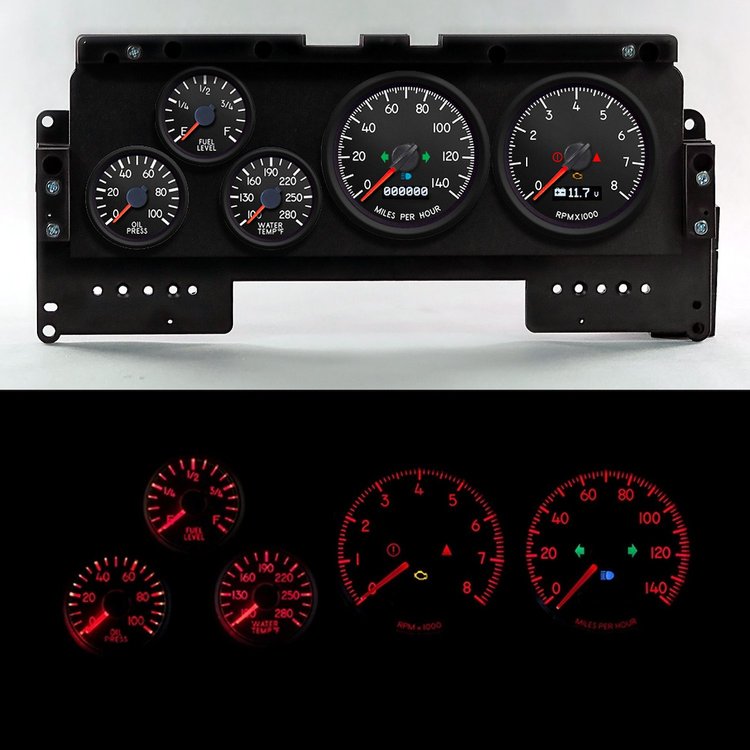 92401-01 Aviator Series Direct-Fit Gauge Kit, Ford Truck, Black