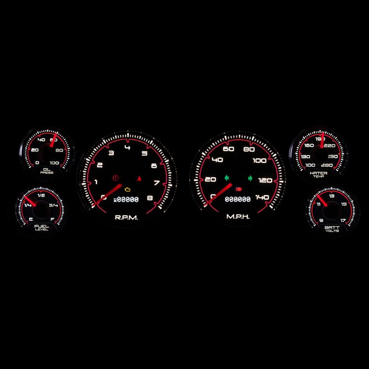 93221-01 CFR Series Direct-Fit Gauge Kit, Chevy Camaro, Black