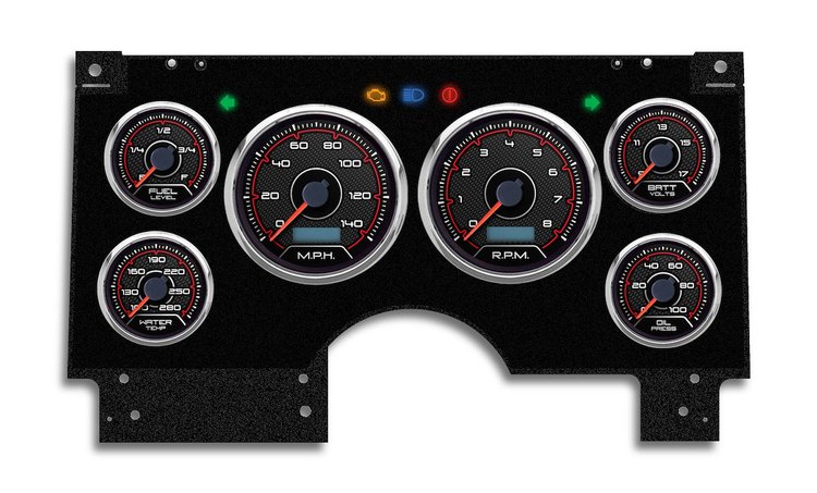 94311-01 CFR Redline Series Direct-Fit Gauge Kit, GMc/Chevy S10/S15 94-97, Black