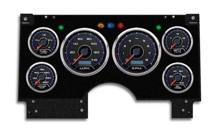 94311-05 CFR Blueline Series Direct-Fit Gauge Kit, GMc/Chevy S10/S15 94-97, Blue