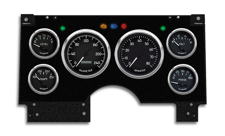 94411-01M 1940 Series Direct-Fit Gauge Kit, GMc/Chevy S10/S15 94-97, Black