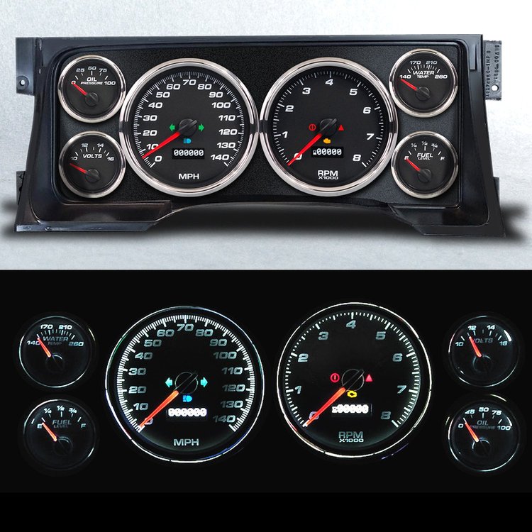 95101-01 Performance Series Direct-Fit Gauge Kit, GM Truck, Black